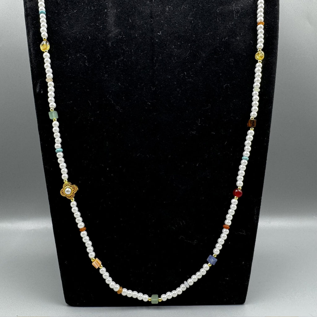 Pearl Natural Stone Bead Long Necklace N5335 - view 11