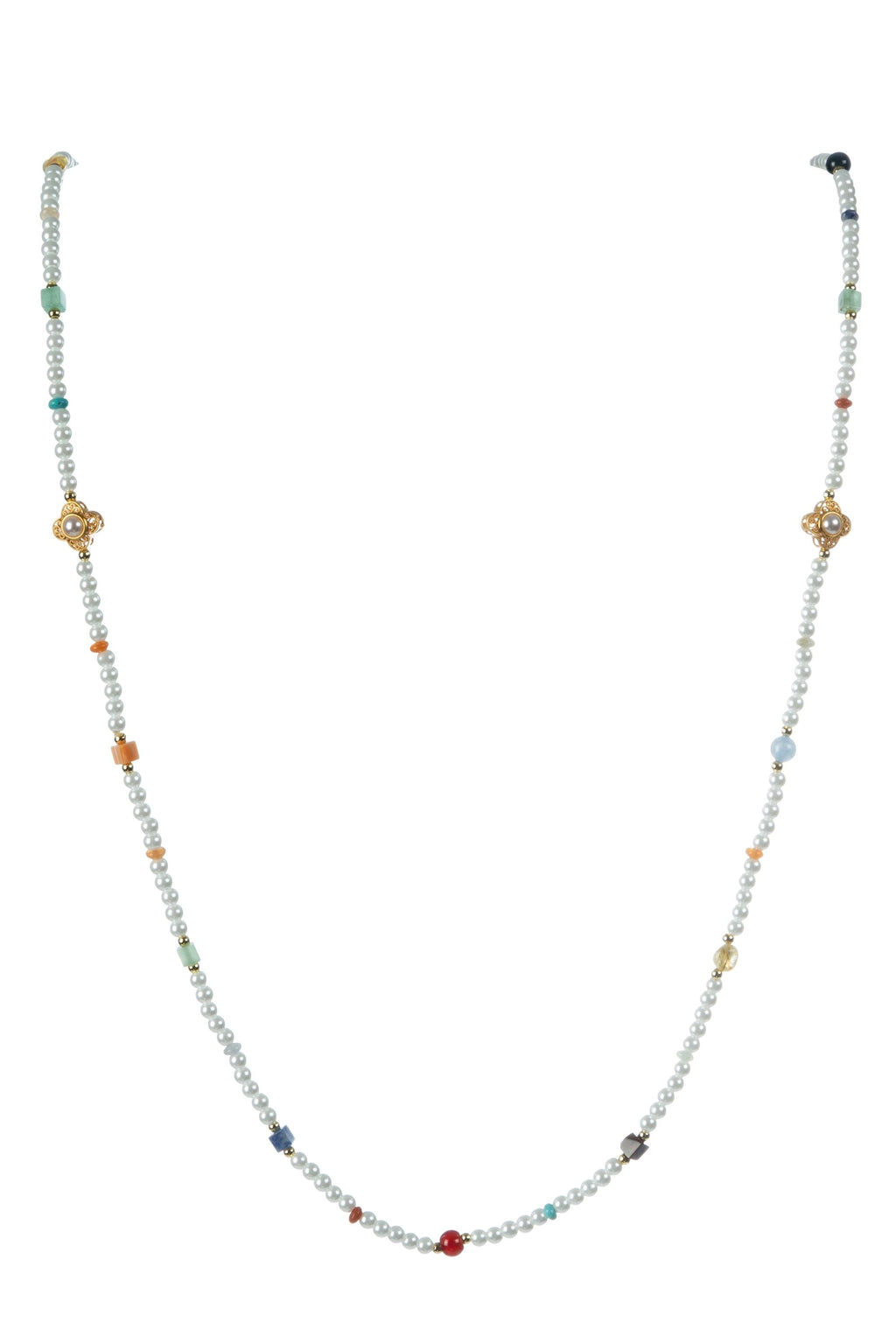 Pearl Natural Stone Bead Long Necklace N5335 - view 12