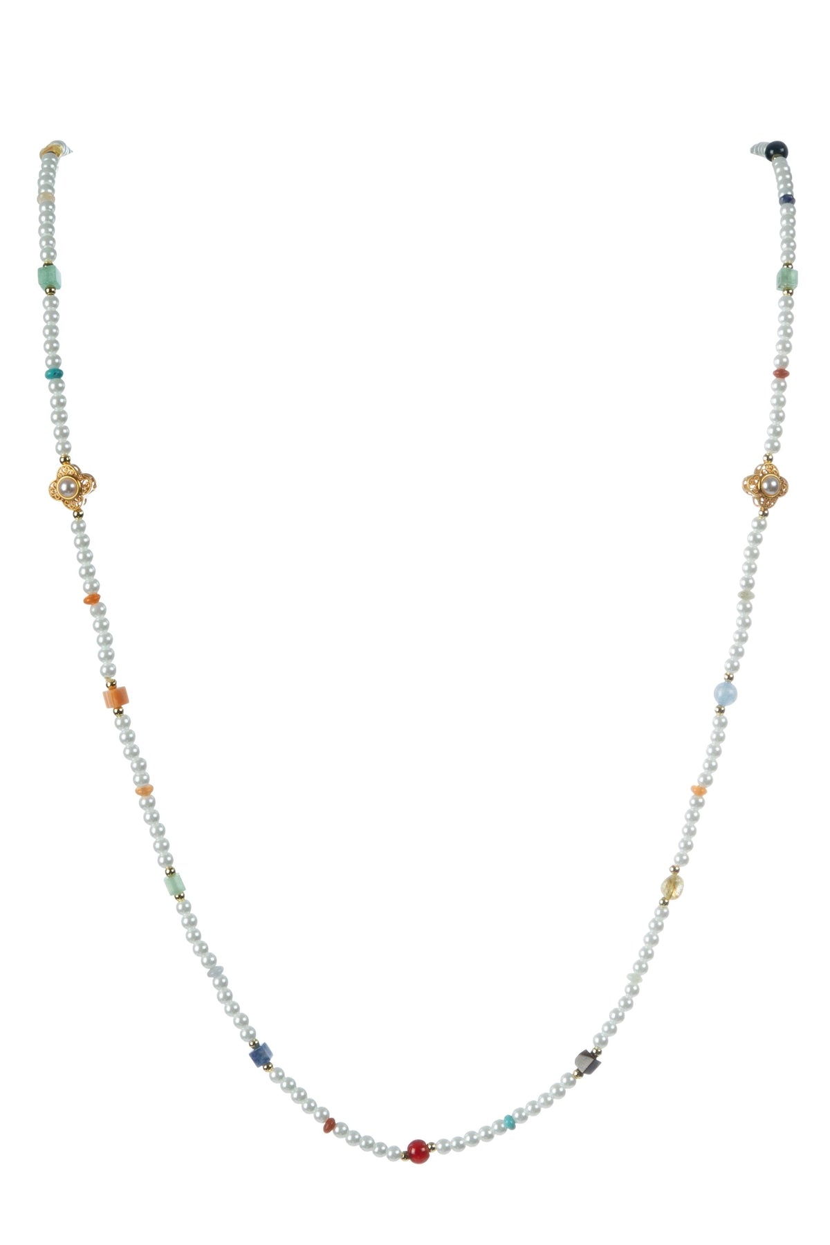 Pearl Natural Stone Bead Long Necklace N5335 - view 12