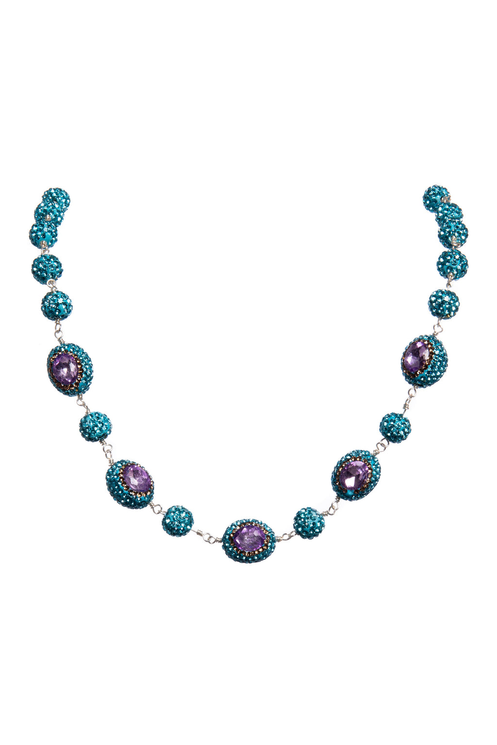 Luxury Rhinestone Bead Crystal Necklace N5485 - view 2