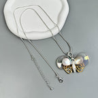 Butterfly Pendant Long Chain Metal Necklace N5527 - view 2
