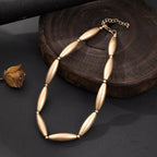 Oval Shape Metal Necklace N5680 - view 2