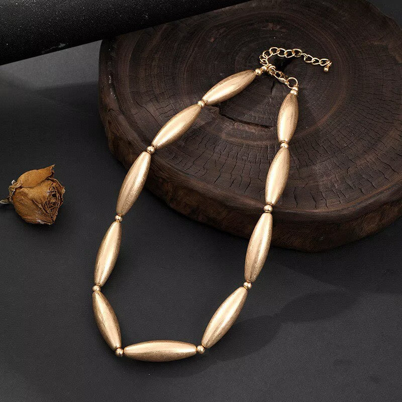 Oval Shape Metal Necklace N5680 - view 2