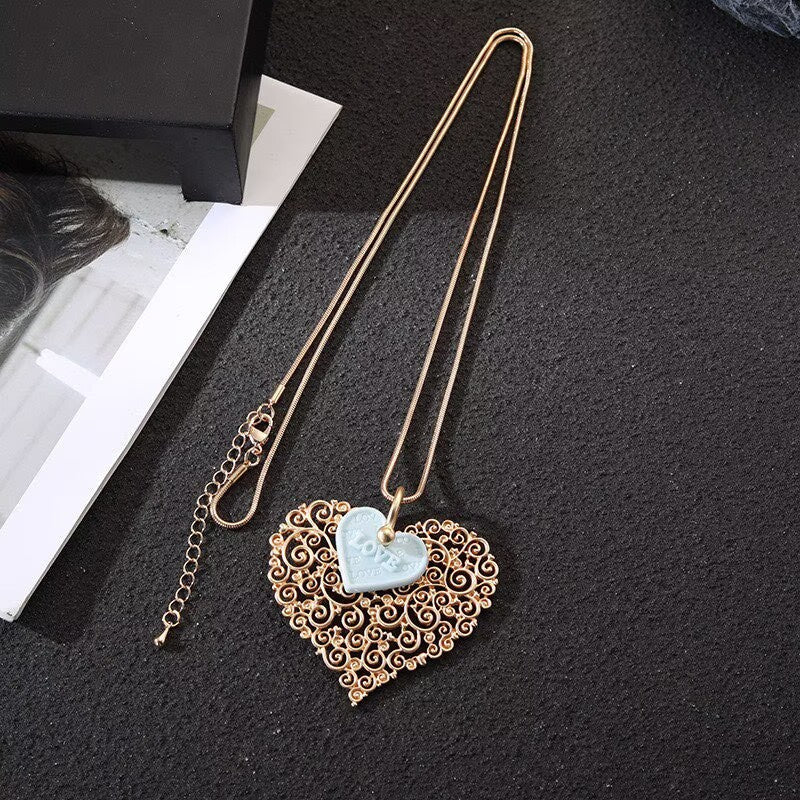 Heart-Shaped Metal Necklace N5689 - view 2
