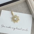 18K Gold-Plated Heart-Shaped Cubic Zirconia Pendant P0691