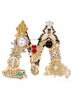 Alloy Rhinestone Alphabet Brooch PA3189