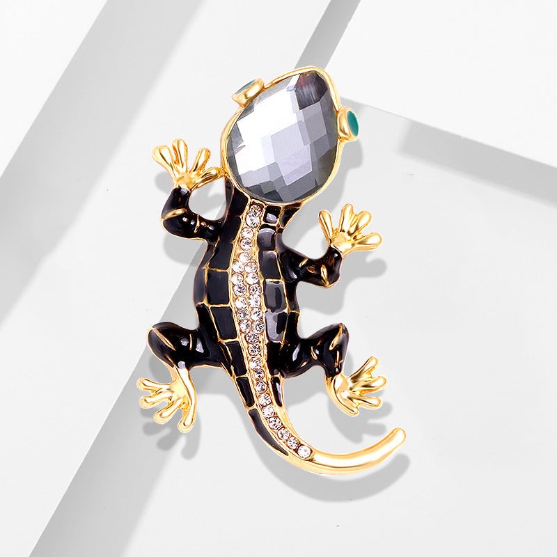 Lizard Rhinestone Brooch PA3314