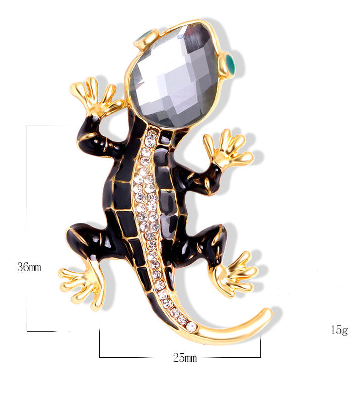 Lizard Rhinestone Brooch PA3314