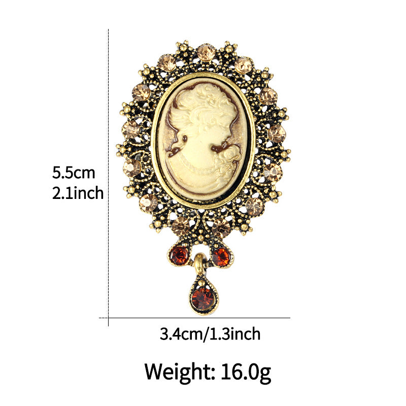 Baroque Portrait Brooch PA3504