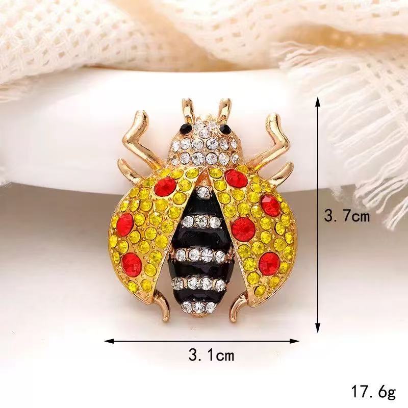 Ladybug Alloy Rhinestone Brooch PA3585 - view 2