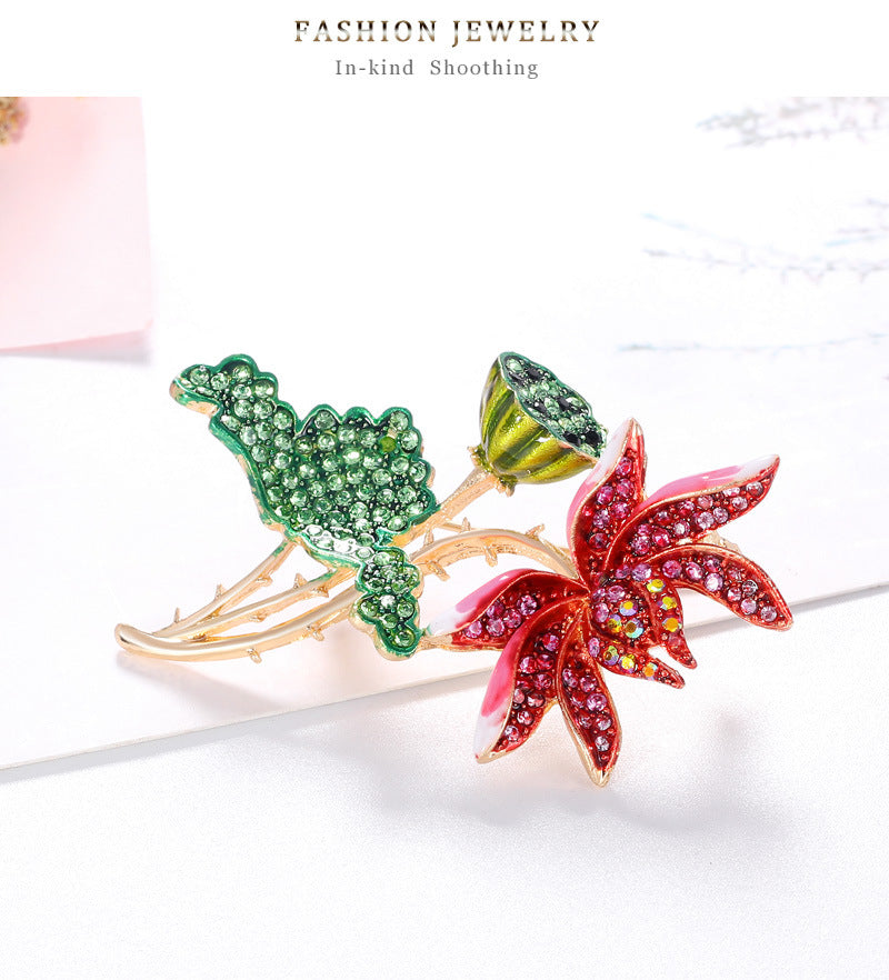 Floral Rhinestone Brooch PA3656 - view 4