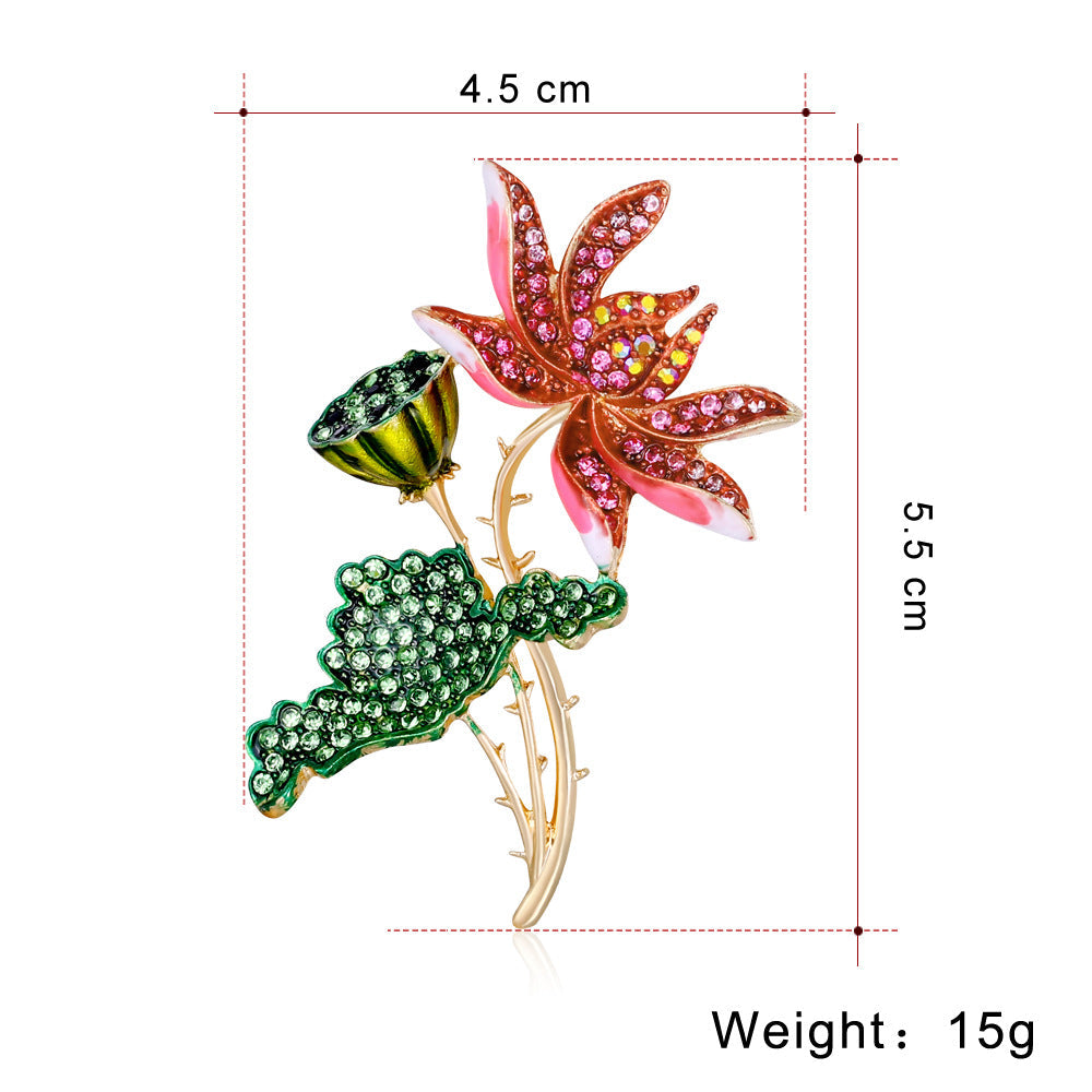 Floral Rhinestone Brooch PA3656 - view 6