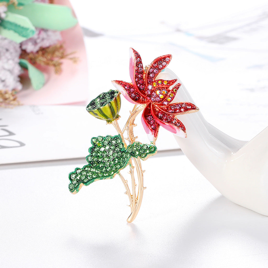 Floral Rhinestone Brooch PA3656 - view 5
