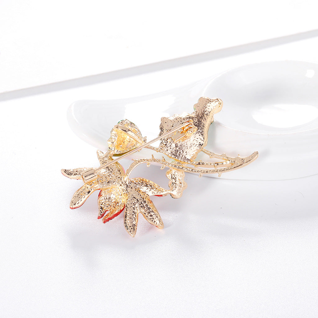 Floral Rhinestone Brooch PA3656 - view 7
