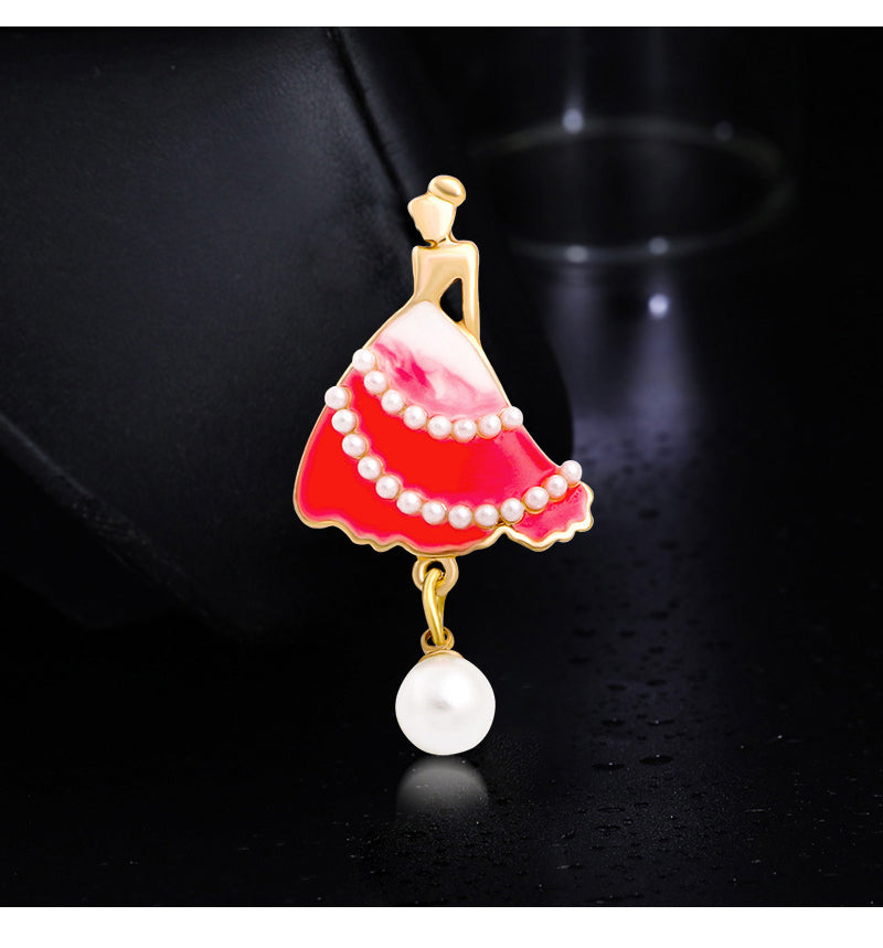 Dancer Girl Pearl Brooch PA3698