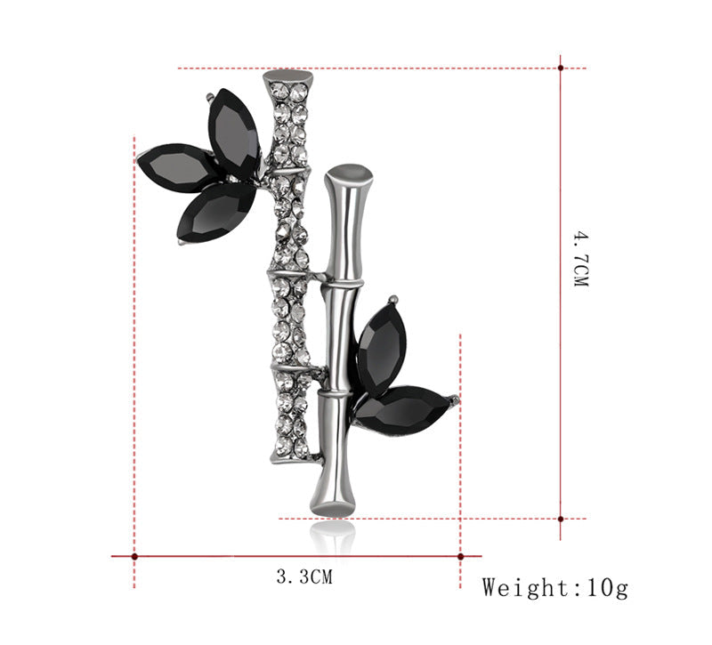 Bamboo Rhinestone Brooch PA3729