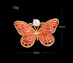 Butterfly Alloy Pearl Brooch PA3738