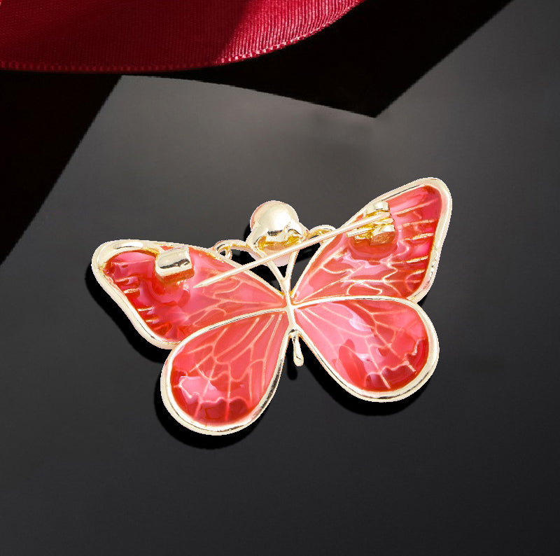 Butterfly Alloy Pearl Brooch PA3738