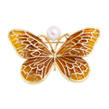 Butterfly Alloy Pearl Brooch PA3738