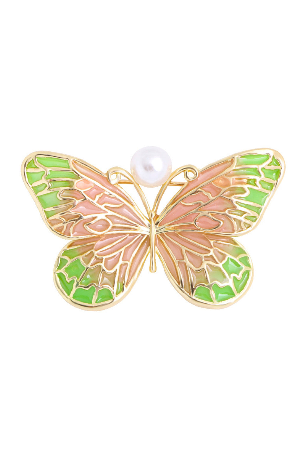 Butterfly Alloy Pearl Brooch PA3738