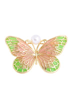 Butterfly Alloy Pearl Brooch PA3738