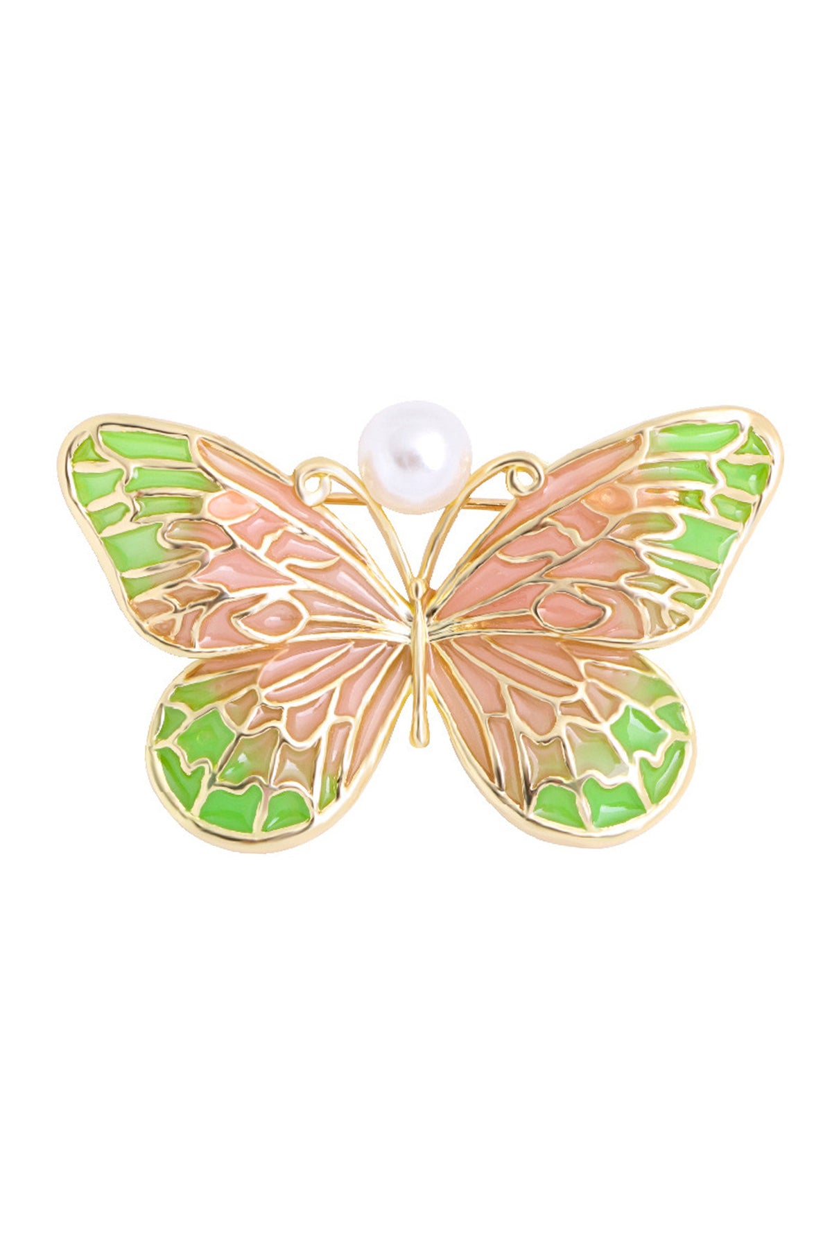Butterfly Alloy Pearl Brooch PA3738