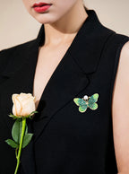 Butterfly Alloy Pearl Brooch PA3738