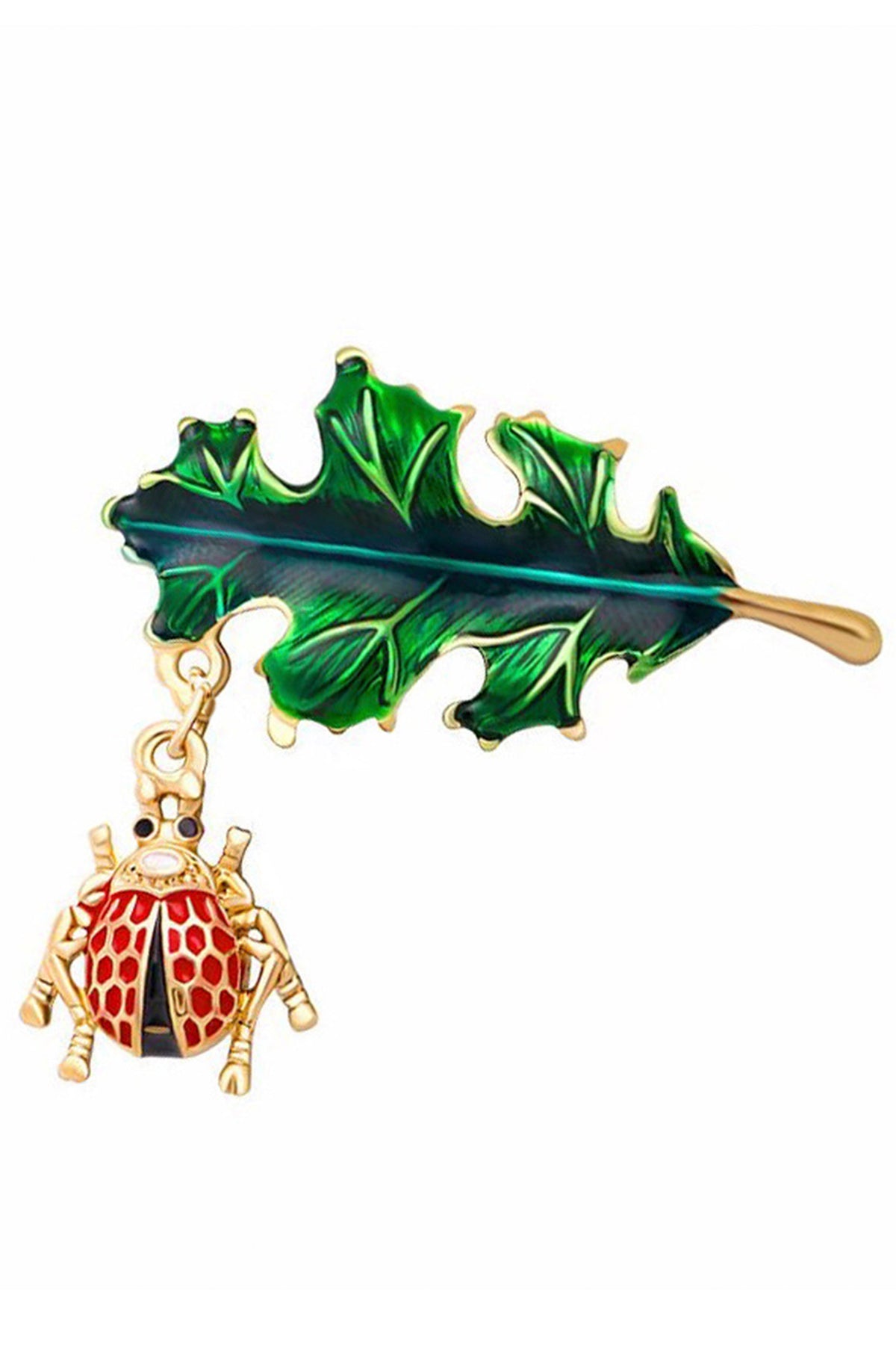 Leaf Ladybug Alloy Brooch PA3767