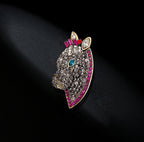 Horse Head Rhinestone Brooch PA3831