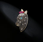 Horse Head Rhinestone Brooch PA3831