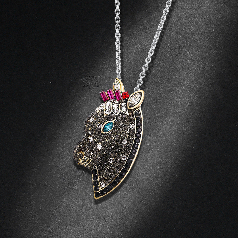 Horse Head Rhinestone Brooch PA3831