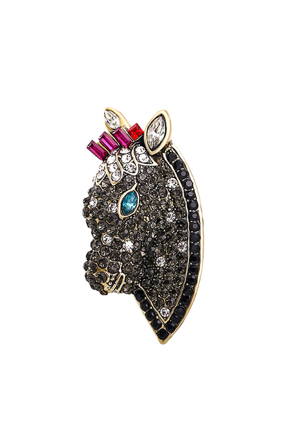 Horse Head Rhinestone Brooch PA3831