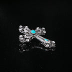 Cross Rhinestone Pearl Brooch PA3845 - view 5