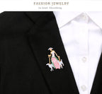Shepherd Girl Alloy Brooch PA3958
