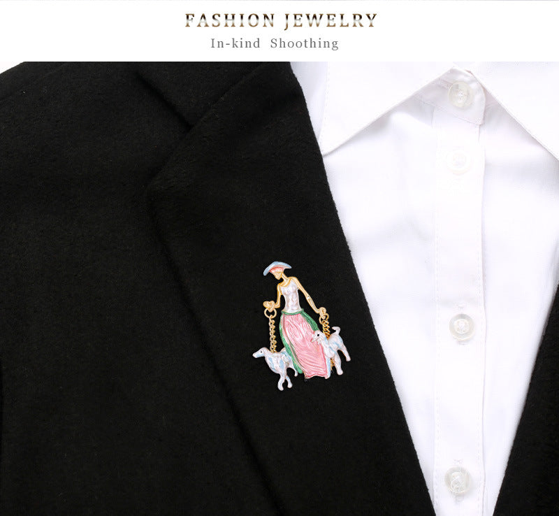Shepherd Girl Alloy Brooch PA3958