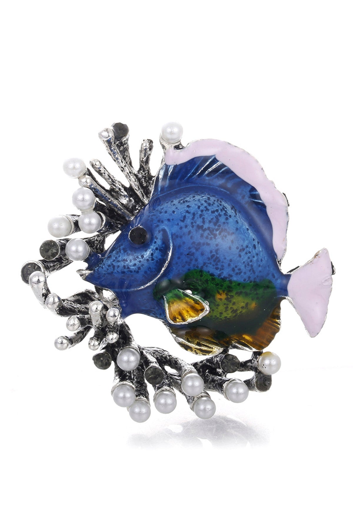 Fish Coral Alloy Brooch PA3965