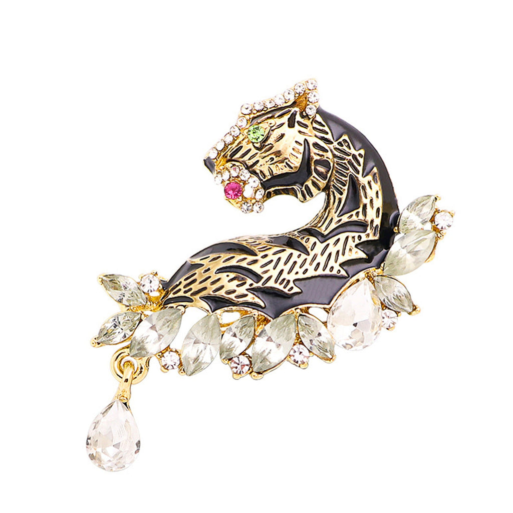 Tiger Rhinestone Brooch PA4003