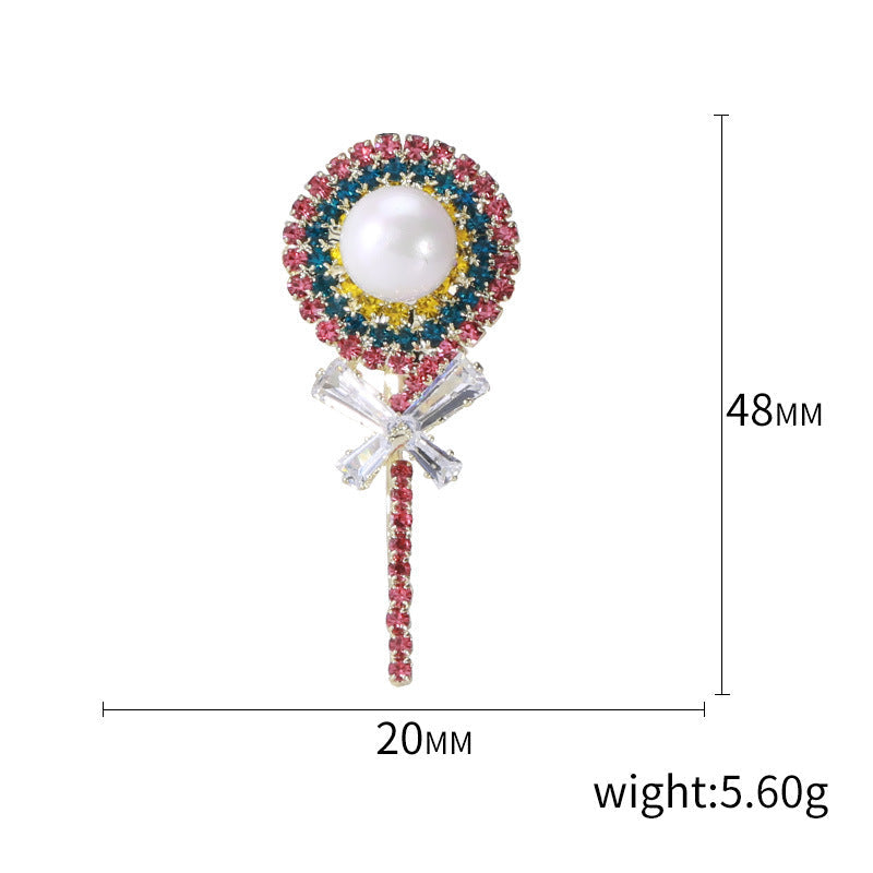 Lollipop Rhinestone Brooch PA4012