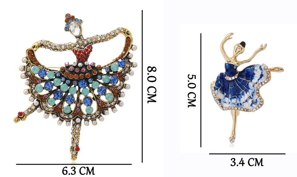 Girl Alloy Rhinestone Brooch PA4068 - view 2