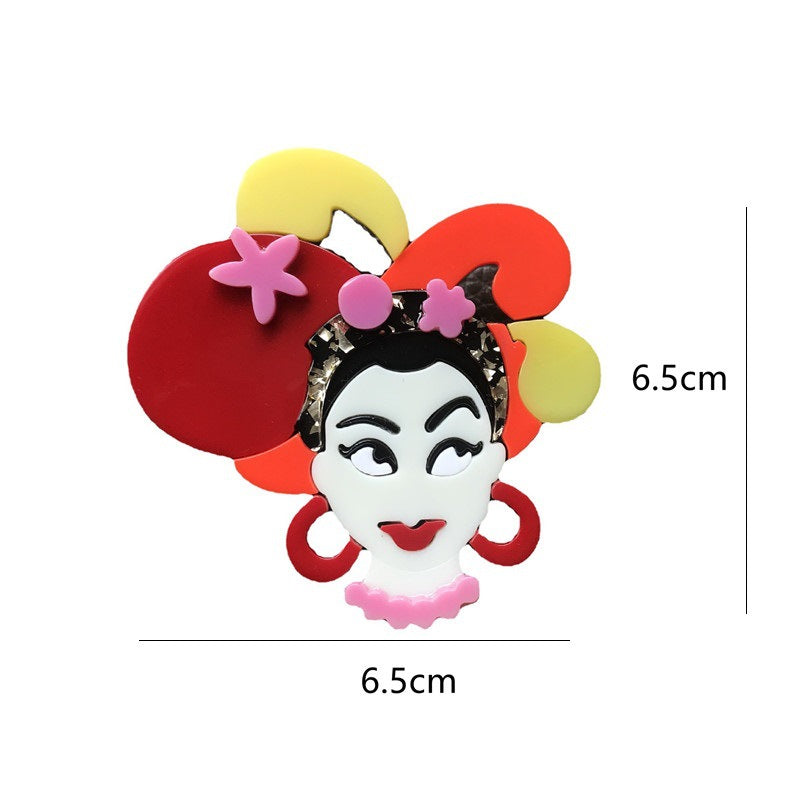 Girl Acrylic Brooch PA4086