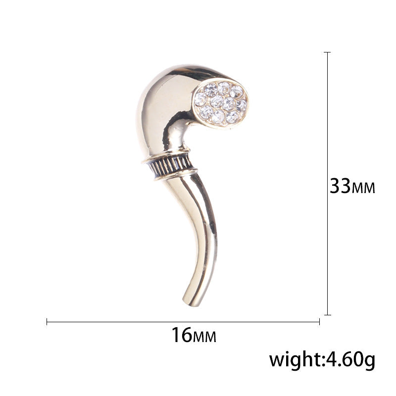 Tobacco Pipe Alloy Brooch PA4116