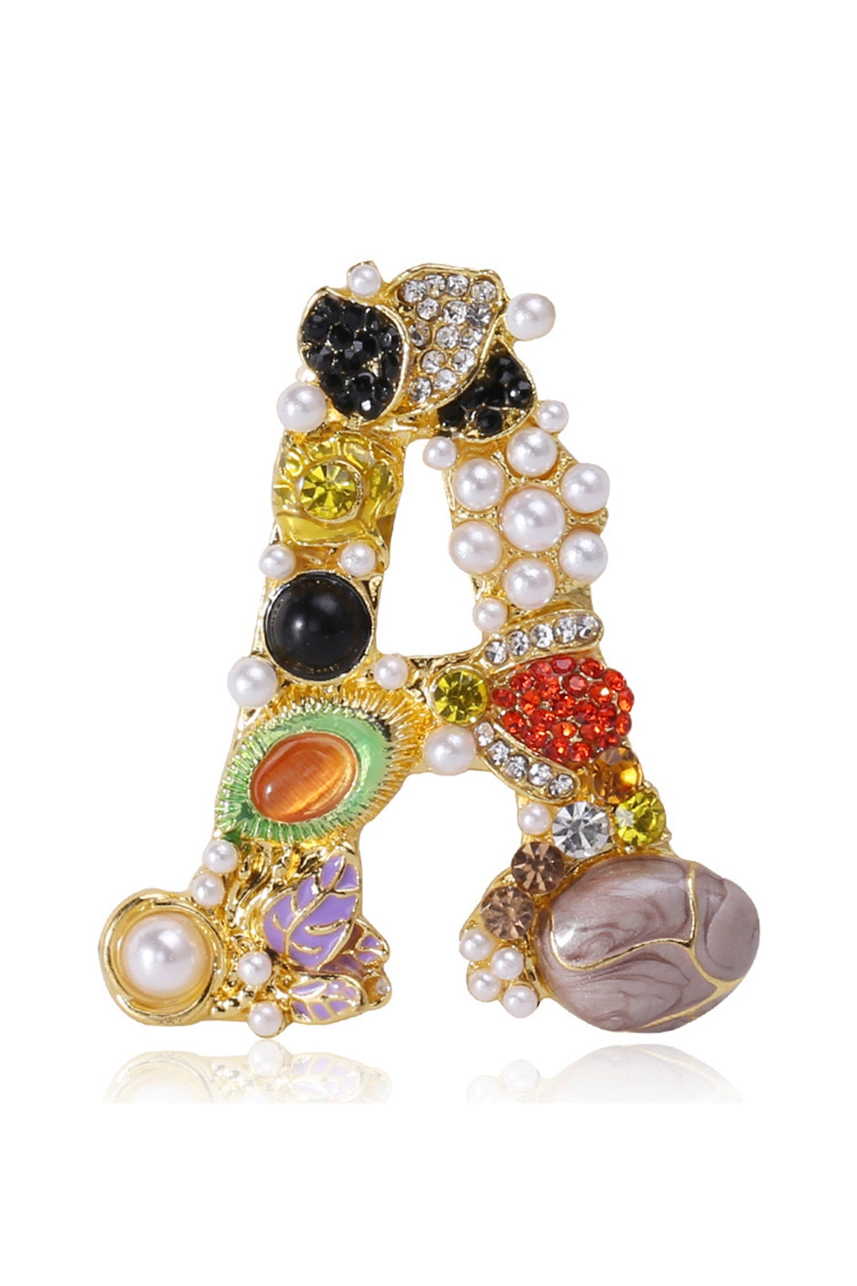 Alphabet Rhinesotne Brooch PA4118