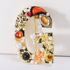Alphabet Rhinesotne Brooch PA4118