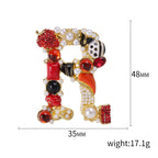 Alphabet Rhinesotne Brooch PA4118