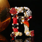 Alphabet Rhinesotne Brooch PA4118
