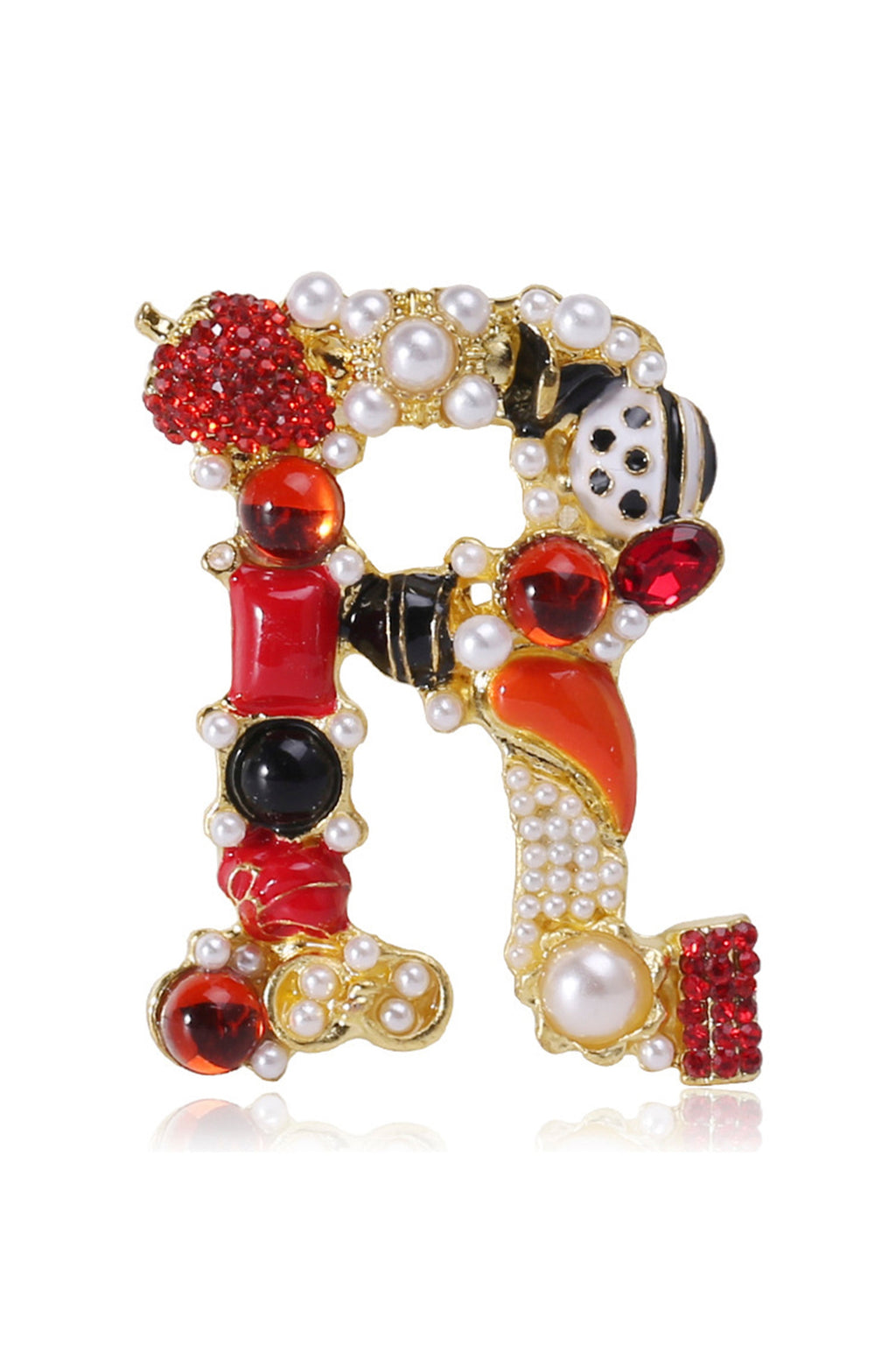 Alphabet Rhinesotne Brooch PA4118