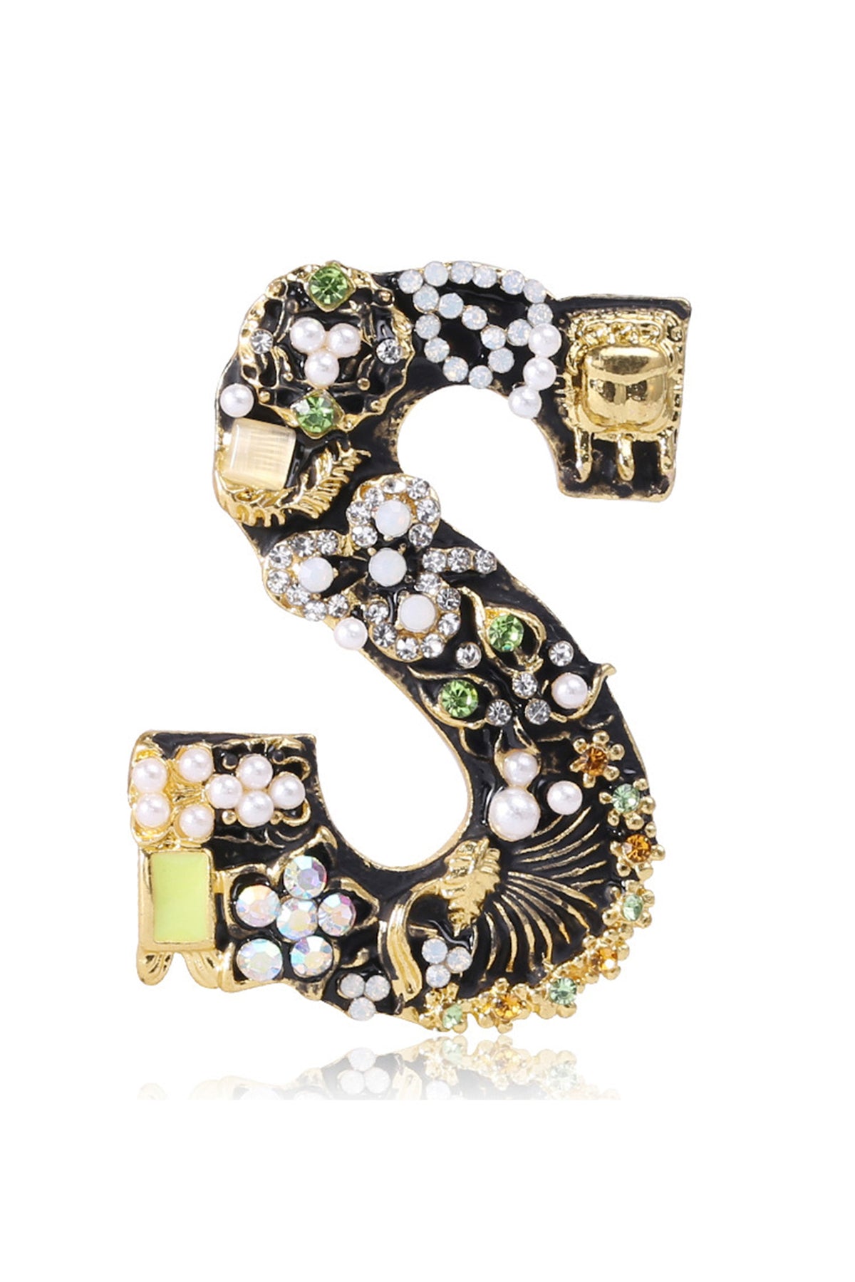Alphabet Rhinesotne Brooch PA4118