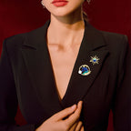 Sun Unicorn Rhinestone Brooch PA4124