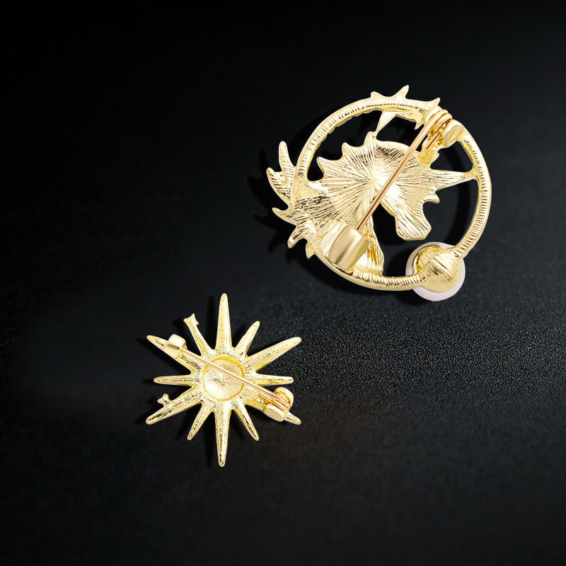Sun Unicorn Rhinestone Brooch PA4124