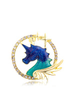 Sun Unicorn Rhinestone Brooch PA4124